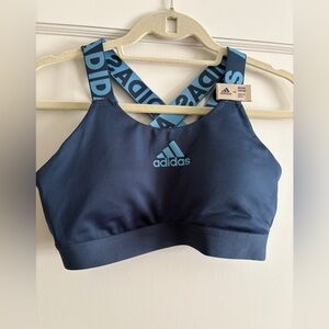 Adidas Dark Blue Cross-Back Sports Bra